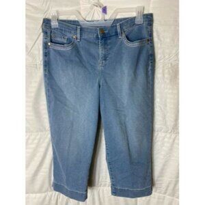 GLORIA VANDERBILT WOMENS LIGHTWASH CAPRI CROPPED‎ STRETCH JEANS SIZE 8